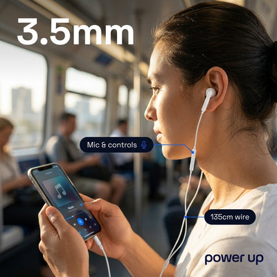 PowerUp x-300 W - Pure Sound Earphone With 3.5mm Connector