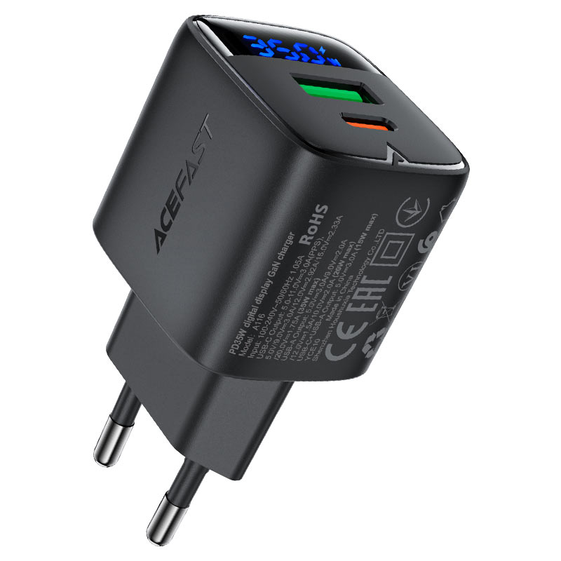 Fast Charge Wall Charger A116 PD35W GaN (1xUSB-A+1xUSB-C) EU
